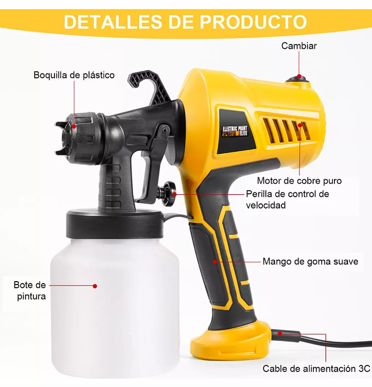 Pistola De Pintura Electrica Profesional